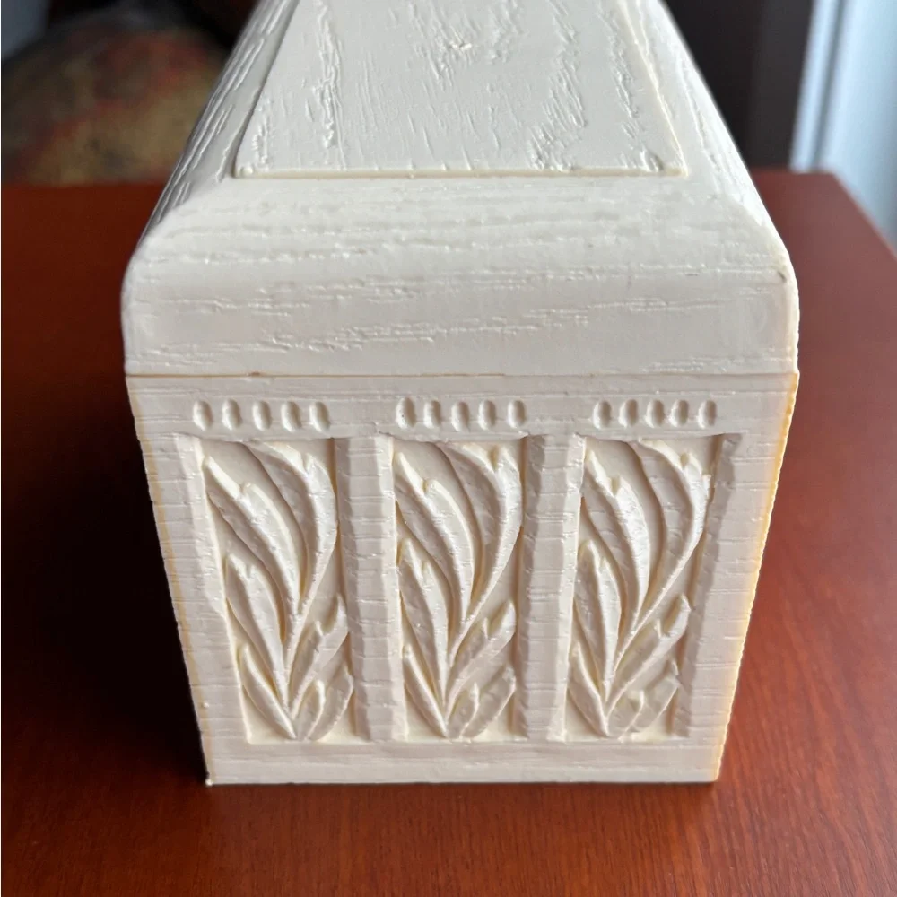 Lerner Melwood Recipe Box Floral Faux Wood Cream 1970s Vintage